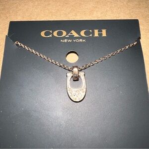 NWT Coach Pave Signature C Necklace Rose Gold Crystal F54517 Gift Set